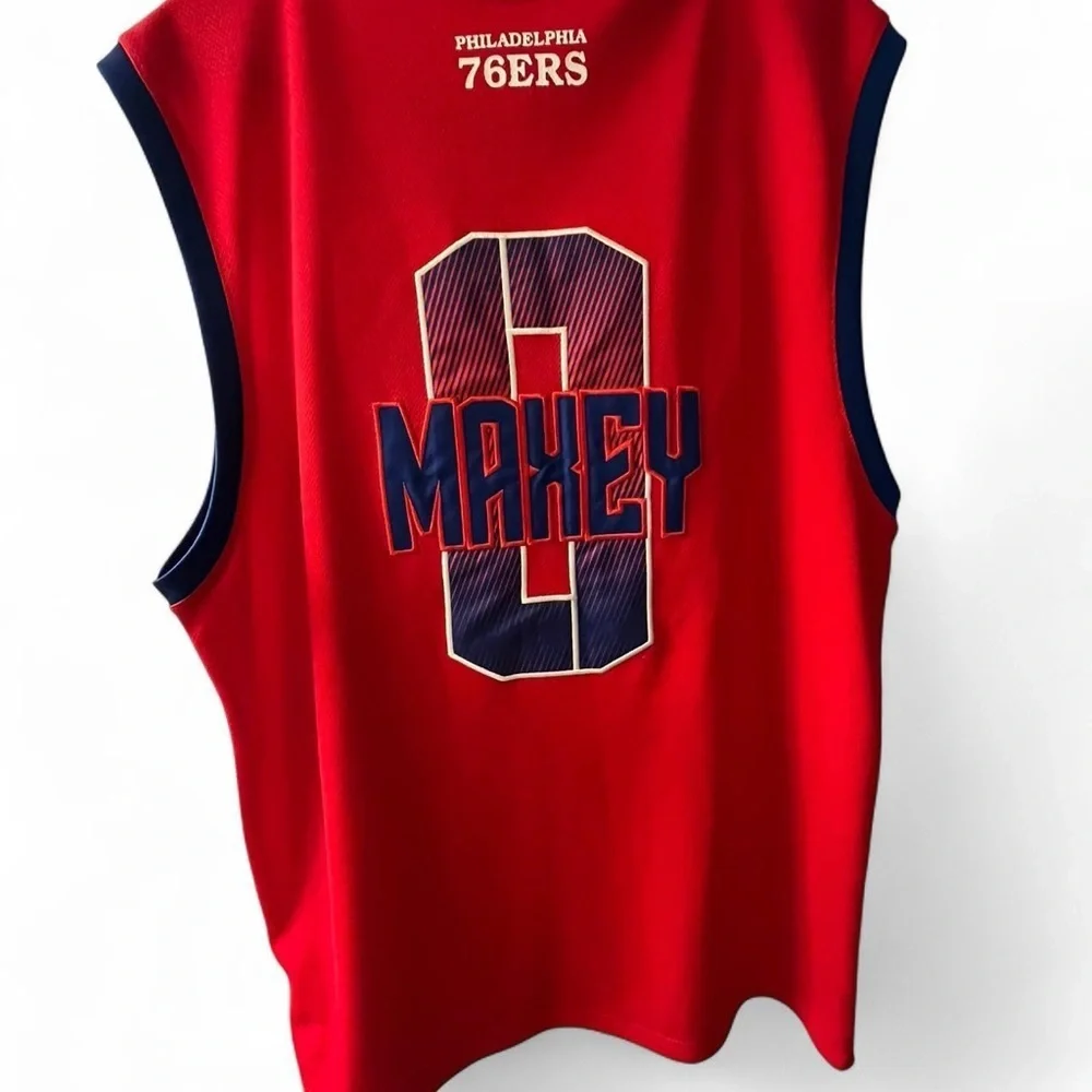 NBA 76ers Red and Blue Sleeveless Jersey​​ - Picture 5 of 7